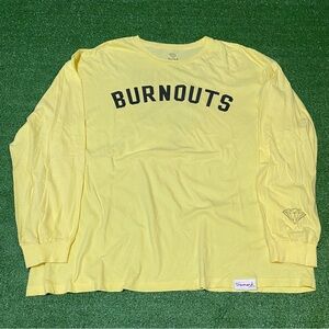 Diamond Supply Co. BURNOUTS Diamond Raceway Long-sleeve T-Shirt Size 2XL Yellow